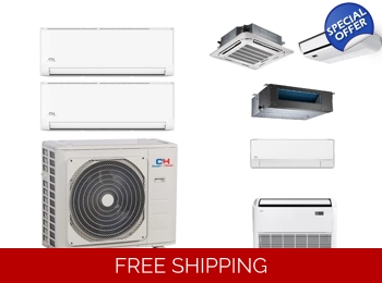 C&H 2-Room Mini Split Heat Pump (-13°F) E-Star: 22.9 SEER2/13.9 EER/10.5 HSPF (R410a)